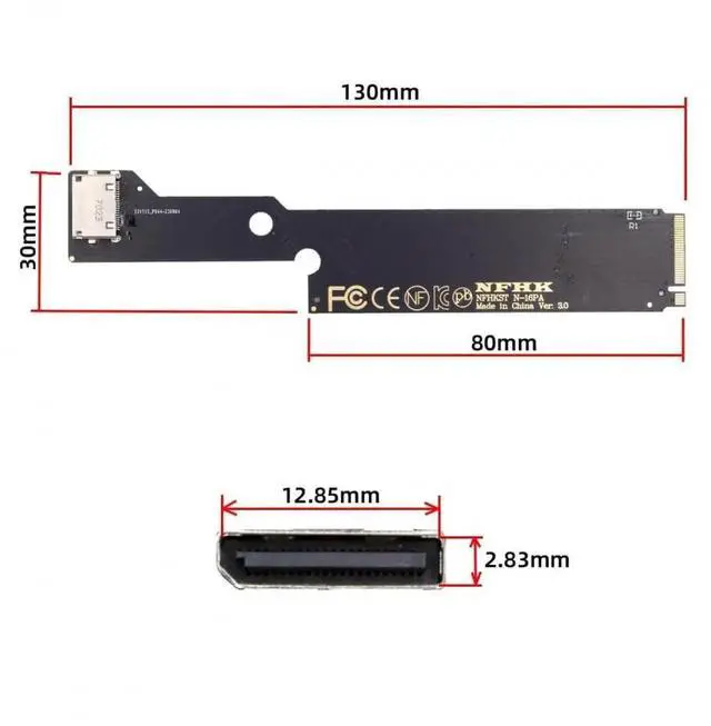 Alt view image 5 of 7 - JAENFONG Card PCI-E 4.0 M.2 M-Key to Oculink SFF-8612 SFF-8611 Host Adapter for 2022-2023 ThinkBook 16+ External Graphics Card & SSD