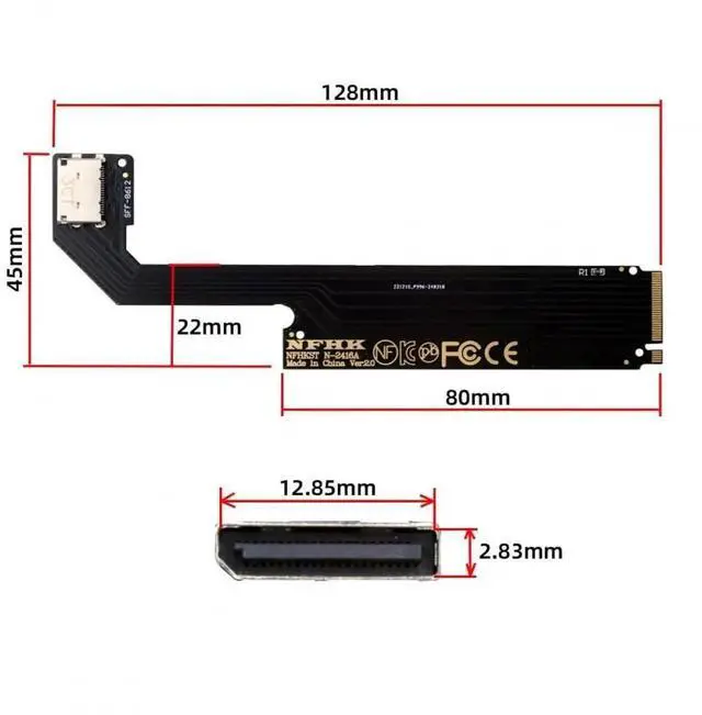 Alt view image 3 of 7 - JAENFONG Card PCI-E 4.0 M.2 M-Key to Oculink SFF-8612 SFF-8611 Host Adapter for 2024 ThinkBook 16+ AMD8845 External Graphics Card & SSD