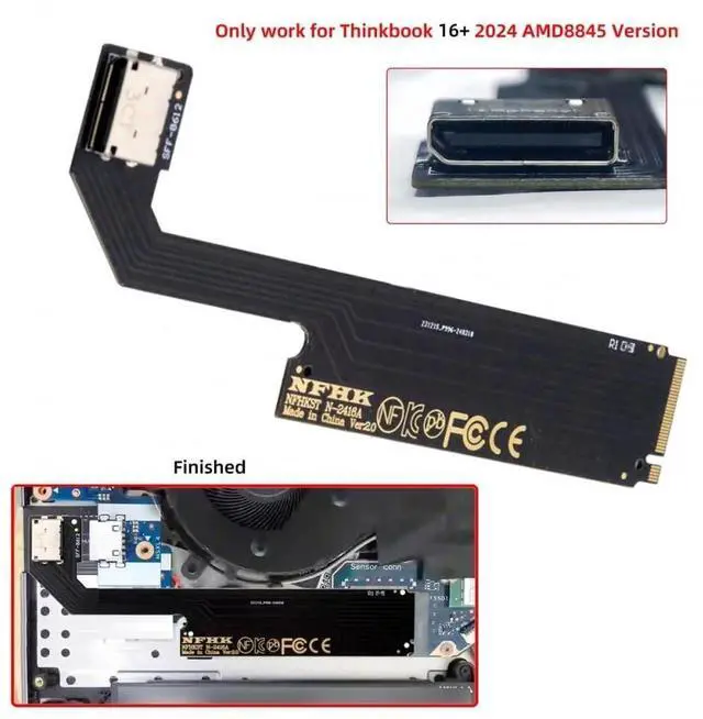 Alt view image 2 of 7 - JAENFONG Card PCI-E 4.0 M.2 M-Key to Oculink SFF-8612 SFF-8611 Host Adapter for 2024 ThinkBook 16+ AMD8845 External Graphics Card & SSD
