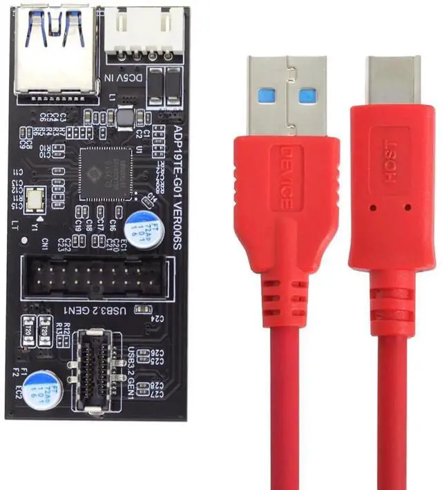 Main image of JAENFONG Type-C USB-C & 19/20Pin Header to USB 3.0 20Pin & Type-E Dual Ports Female PCBA Type Adapter Splitter HUB 5Gbps