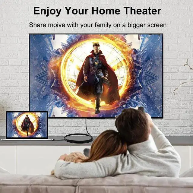 Alt view image 6 of 7 - JAENFONG DisplayPort to HDMI 6 Feet Cable, DP to HDMI Male to Male Adapter 1080P HD Gold-Plated Cord Compatible with HP, and Other Brand