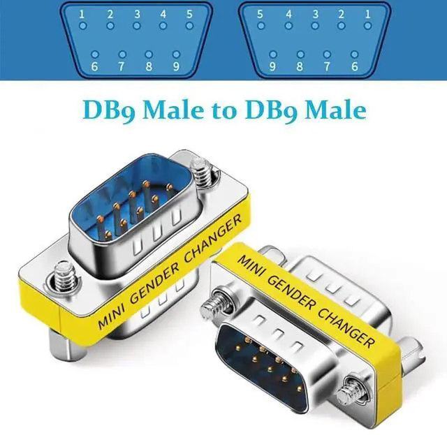 Alt view image 5 of 7 - JAENFONG 6-Pack 9Pin RS232 Serial Cable DB9 Male to Male Mini Gender Changer Adapter Coupler Connector