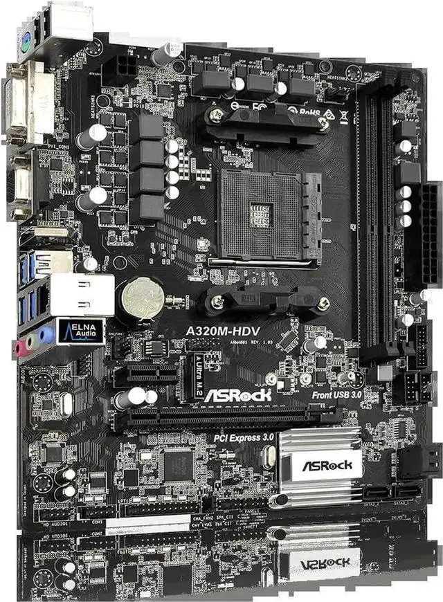 Alt view image 3 of 4 - Full forAMD A320 Chipset AM4 Interface A320M-HDV Desktop PC Motherboard Micro-ATX