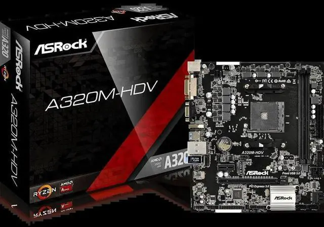 Alt view image 2 of 4 - Full forAMD A320 Chipset AM4 Interface A320M-HDV Desktop PC Motherboard Micro-ATX