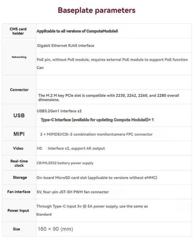 Alt view image 2 of 4 - JAENFONG For Raspberry PI Compute Module 5 IO Board CM5IO M.2 M Key PCIe Socket with Rich Interfaces for CM5 Core Board