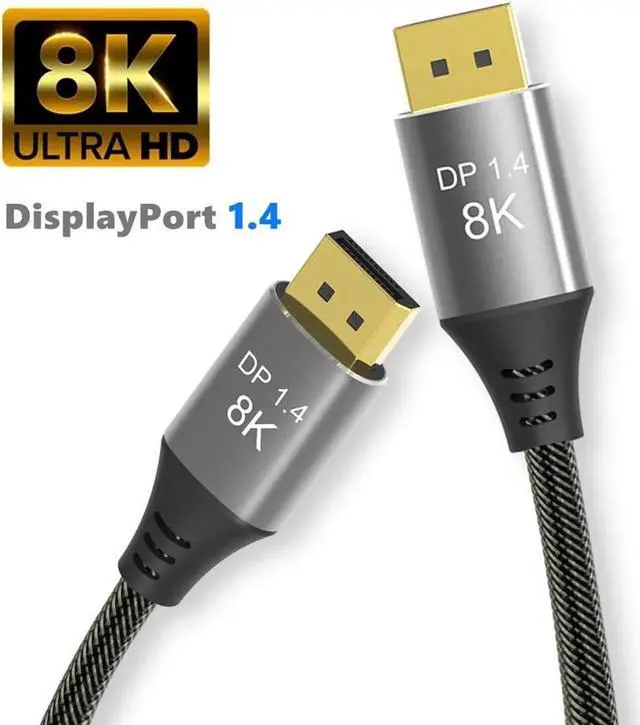 Main image of JAENFONG  3.3 ft DisplayPort Cable 1.4, Support 8K 60Hz, 4K 144Hz (DisplayPort 1.4 Cable) with FreeSync, G-SYNC and HDR for Gaming Monitor, PC, RTX 3080/3090, RX 6800/6900