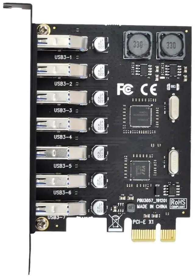Alt view image 2 of 7 - JAENFONG Card 7 Ports PCI-E to USB 3.0 HUB PCI Express Expansion Adapter 5Gbps for Motherboard