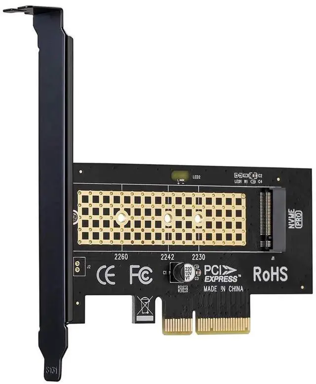 Alt view image 2 of 7 - JAENFONG M.2 NVME to PCIe 3.0 x4 Adapter with Aluminum Heatsink Solution