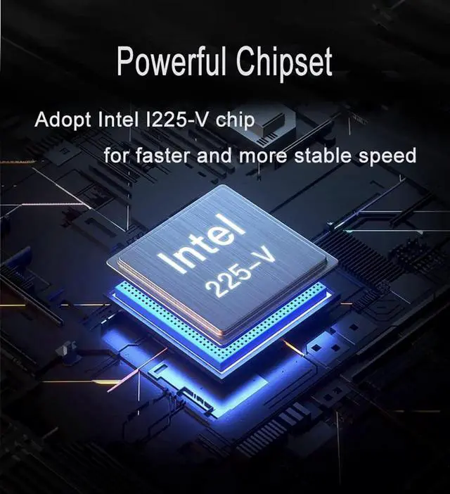 Alt view image 6 of 7 - JAENFONG2.5GBase-T PCIe 3.1 Network Adapter with Intel I225-V+3ft Cat8 Ethernet Cable 2500/1000/100Mbps PCI Express Gigabit Ethernet Card RJ45 LAN Controller for Windows 10/11 with Low Profile Bracket