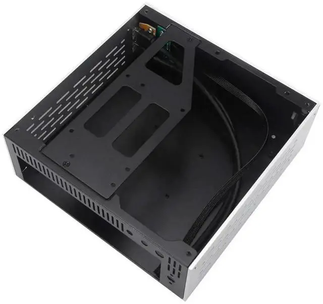 Alt view image 7 of 7 - JAENFONG A01 Aluminum Mini-ITX HTPC Desktop Computer Chassis Black Tempered Glass HTPC Mini ITX DIY PC Cases