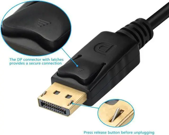 Alt view image 5 of 7 - JAENFONG Active DisplayPort to VGA Male to Female Cable Adapter 1920x1200 1080P for PC Laptop Macbook projector