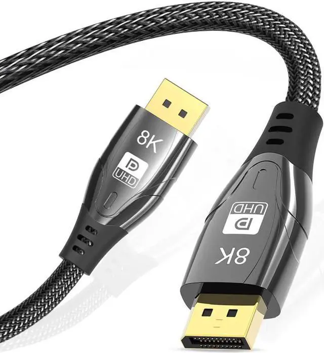 Alt view image 5 of 7 - JAENFONG8K DisplayPort Cable 1.4, 16.4ft Nylon Braided UHD DP Cable (8K@60Hz,4K@144Hz) Ultra High Speed DisplayPort to DisplayPort Cable 32.4Gbps, and HBR3 for PC, Laptop, HDTV Gaming Monitor- Black