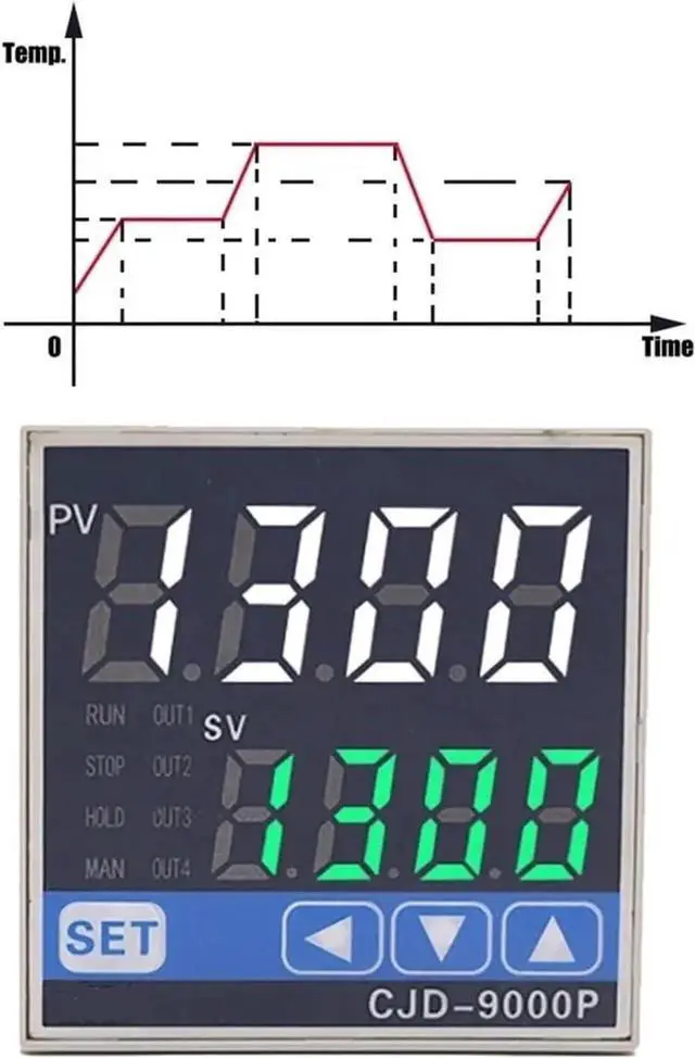 Main image of Digital programmable Temperature Curve Thermostat Temperature and Timer 2 in 1 ramp soak pid Temperature Controller(Relay Out add Sensor)