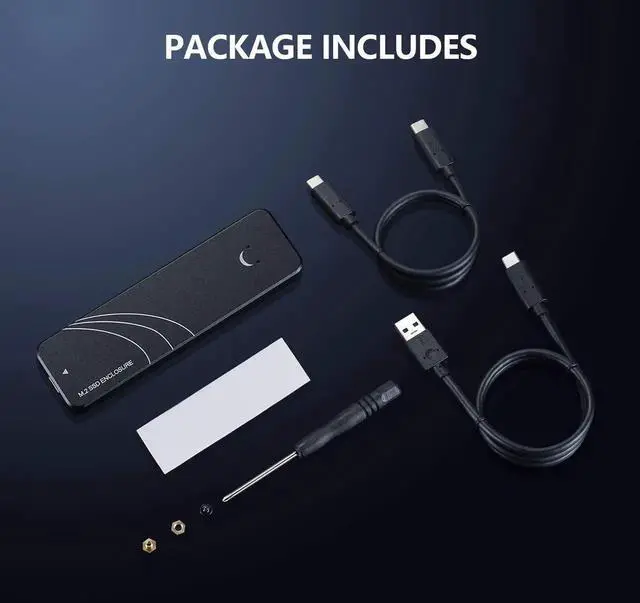 Alt view image 5 of 7 - JAENFONG 10Gbps M.2 NVMe SSD Enclosure,Tool-Free External NVME/SATA NGFF SSD Aluminum Case,Supports M&B+M Keys 2230/2242/2260/2280 SSD