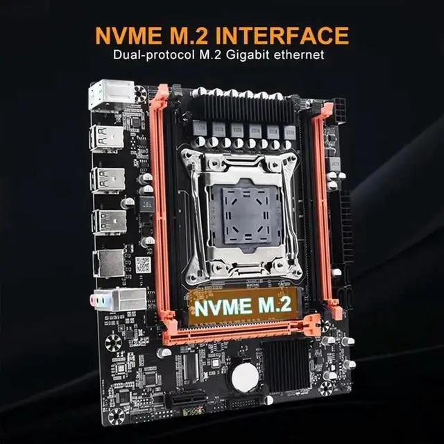 Alt view image 3 of 4 - JAENFONG X99E Motherboard+E5 2678 V3 CPU+Thermal Grease Support 4 DDR4 RECC RAM Gigabit LAN Card PCIEX16 NVMe Desktop Motherboard