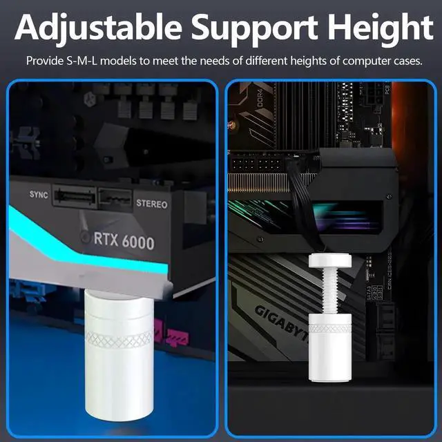Alt view image 2 of 6 - JAENFONG Compact GPU Anti-Sag Stick, Video Card Support Bracket with Magnet & Non-Slip Base (S, 25-50mm)