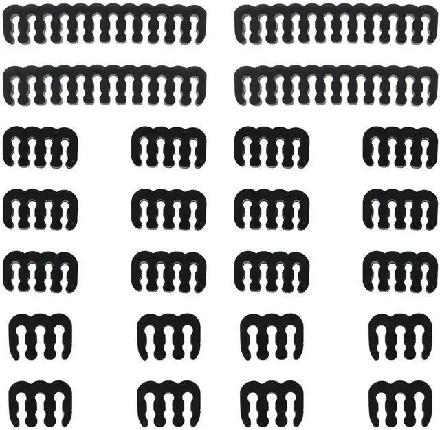 Main image of JAENFONG 24PCS Computer Wire Harness Comb Wire Harness Comb 18AWG Wire Clip 24 pins x 4 8 pins x 12 6 pins x 8 for Computer Wire Harnessing Manage Wires Black