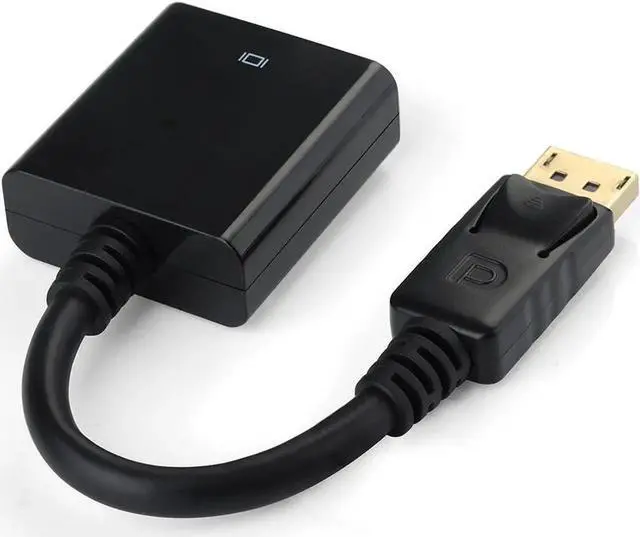 Alt view image 2 of 7 - JAENFONG  Black 1080P 20 Pin DP DisplayPort Male To 15 Pin VGA Female Adapter Cable Converter for Macbook, ThinkPad, PC, Laptop, Digital Monitor, Projector, Computers