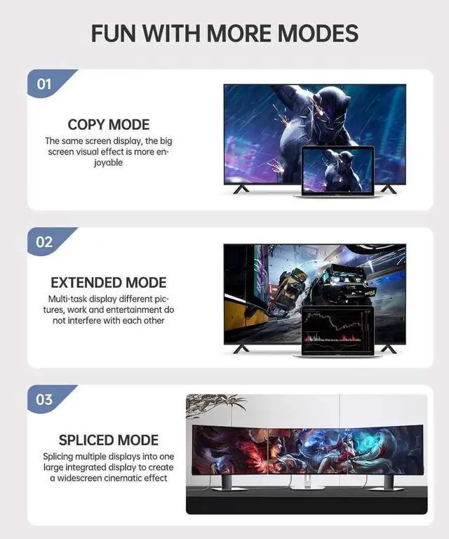 Alt view image 4 of 7 - 8K DP 1.4 Cable 3.3Feet, 8K Displayport Cable, Durable Pure Copper Cord, 32.4Gbps Ultra High Speed, 8K@60Hz, 4K@144Hz, Support HBR3, DSC 1.2, HDR10, Compatible for Graphics Card, VR Headset, Black