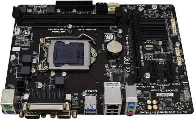 Alt view image 4 of 6 - Computer Motherboards Fit forGigabyte GA-H81M-DS2 Desktop Motherboard H81 Socket LGA 1150 I3i5 I7 DDR3 16G Micro-ATX UEFI BIOS Original Mainboard