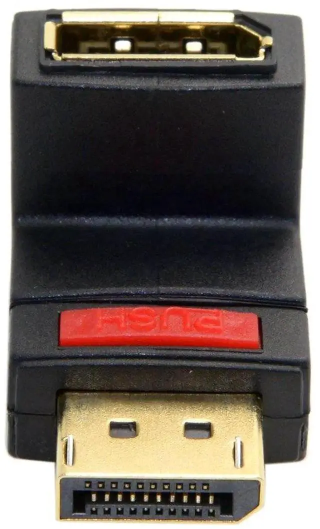 Alt view image 4 of 7 - JAENFONG  DP DisplayPort Male 90 Degree Up Angled to Female Extension Adapter Converter Black