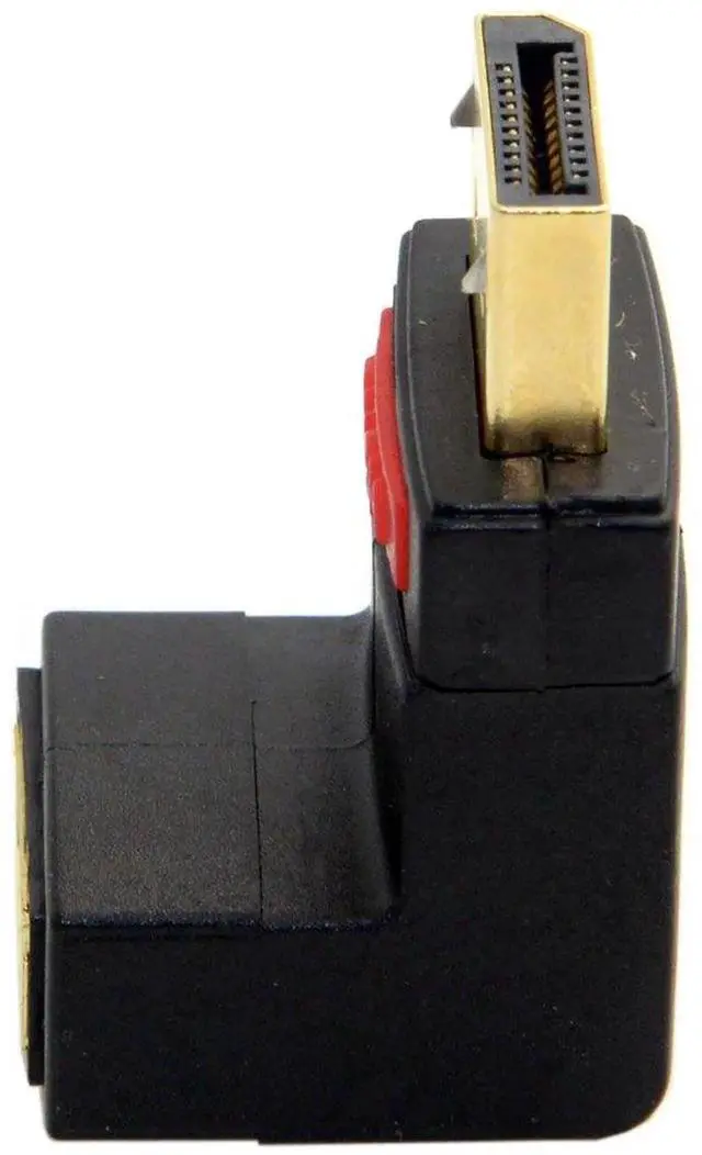 Alt view image 2 of 7 - JAENFONG  DP DisplayPort Male 90 Degree Up Angled to Female Extension Adapter Converter Black