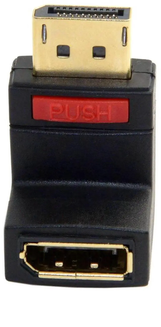 Alt view image 6 of 7 - JAENFONG  DP DisplayPort Male 90 Degree Up Angled to Female Extension Adapter Converter Black