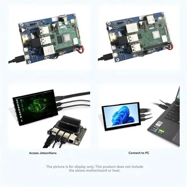 Alt view image 4 of 4 - JAENFONG 5inch Capacitive Touch Screen HD IPS 1024x600 HDMI-Compatible Interface for RPi/Jetson Series Motherboard/PC Screen