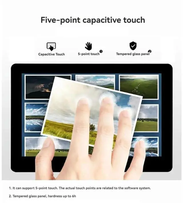 Alt view image 2 of 4 - JAENFONG 5inch Capacitive Touch Screen HD IPS 1024x600 HDMI-Compatible Interface for RPi/Jetson Series Motherboard/PC Screen