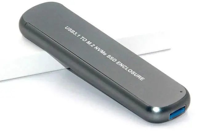 Alt view image 5 of 6 - JAENFONG M2 SSD Case Enclosure USB 3.1 to PCI-E M.2 SSD Hard Disk Case Box External Hard Drive Case for NVME 2242/2260/2280 M.2 SSD (Grey)