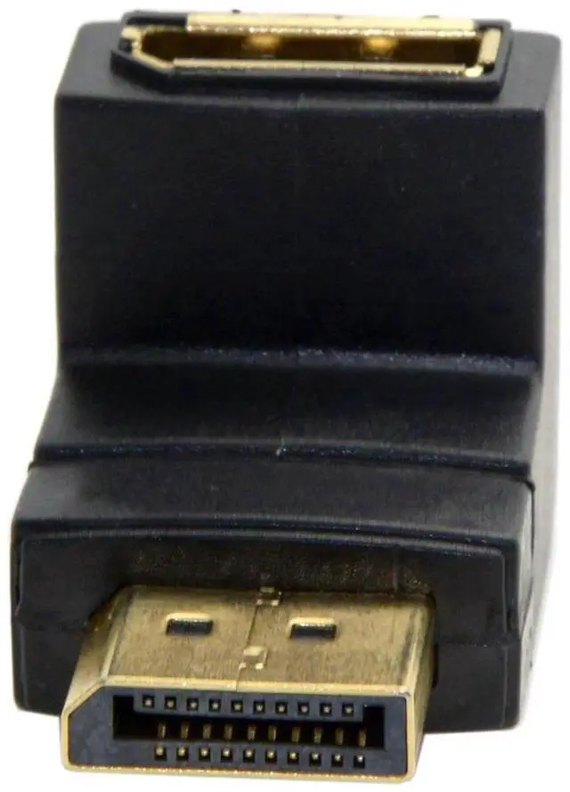 Alt view image 5 of 7 - JAENFONG DP DisplayPort Male 90 Degree Up Angled to Female Extension Adapter Converter Black