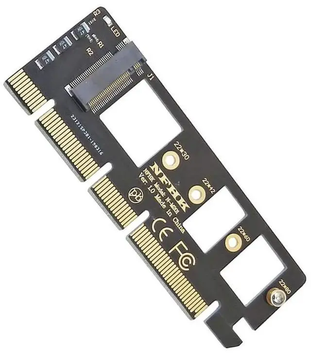 Alt view image 2 of 4 - JAENFONG NGFF M-Key NVME AHCI SSD to PCI-E 3.0 16x x4 Adapter Converter PCI Express 3.0 X4 X8 X16 to M Key M.2 NVME AHCI SSD Riser Card for XP941 SM951 PM951 A110 (Black)