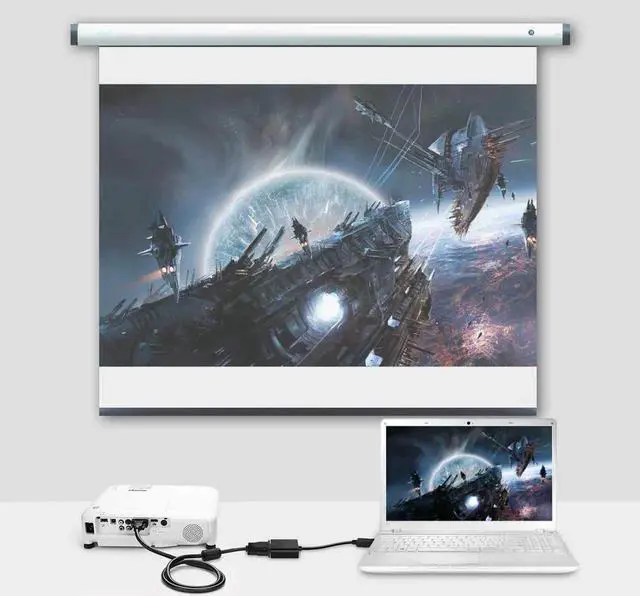 Alt view image 5 of 7 - JAENFONG  DisplayPort to VGA, Gold-Plated DP to VGA Adapter (Male to Female) Compatible with Computer, Desktop, Laptop, PC, Monitor, Projector, HDTV (Black) 1-Pack