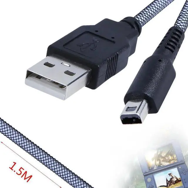 Main image of JAENFONG 2-in-1 Sync Data Charging USB Power Cable Cord 1.5m Charging Cable Game Power Line for NDSI 3DSXL 2DSLL 3DS