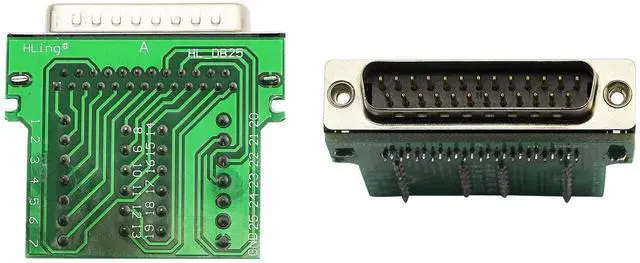 Alt view image 5 of 7 - JAENFONG DB25 Breakout Board, DB25 Male D-SUB Connector to DB25 Screw Solderless Wiring Terminal Module Breakout PCB Board Kits with Plastic Case (M Black)