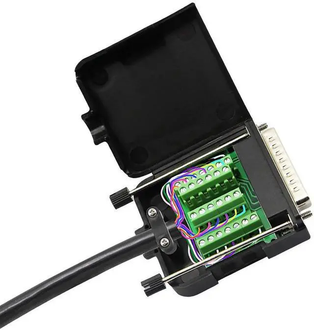 Alt view image 6 of 7 - JAENFONG DB25 Breakout Board, DB25 Male D-SUB Connector to DB25 Screw Solderless Wiring Terminal Module Breakout PCB Board Kits with Plastic Case (M Black)