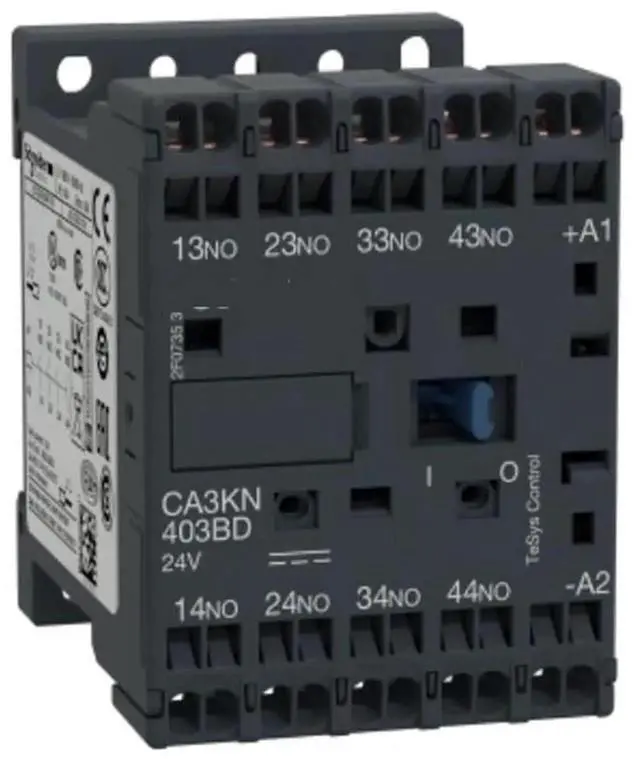 Main image of CA3KN403BD CA3-KN403BD Control Relay, TeSys K, 4P(4NO), 690V, 24V DC Standard Coil, with Integral Suppression Device