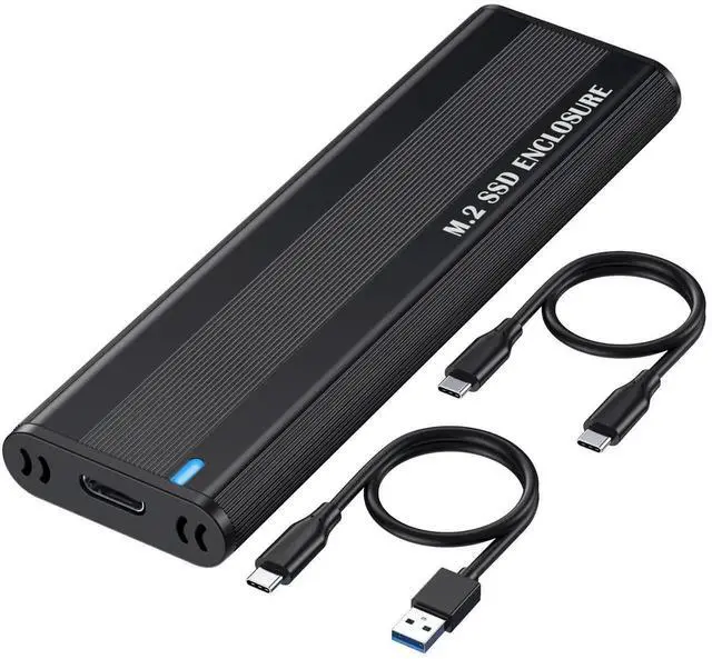 Main image of JAENFONG M.2 NVMe SATA SSD Enclosure, Tool Free M.2 to USB C Adapter, 10 Gbps Hard Drive Reader NVMe Enclosure for M and B+M Keys and Size in 2280/2260/2242 SSDs