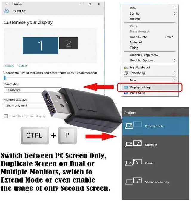 Alt view image 3 of 7 - JAENFONG Virtual Display Adapter DP Displayport Dummy Plug Headless Ghost Display Emulator 2560x1600p@60Hz
