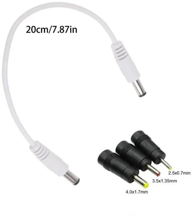 Alt view image 2 of 3 - JAENFONG DC Power Extension Cable 5.5x2.5mm Male to Male with 4.0x1.7mm 3.5x1.35mm 2.5x0.7mm Adapter Power Cable for Routers Laptop