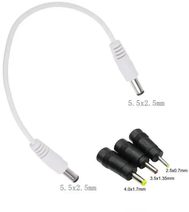 Main image of JAENFONG DC Power Extension Cable 5.5x2.5mm Male to Male with 4.0x1.7mm 3.5x1.35mm 2.5x0.7mm Adapter Power Cable for Routers Laptop