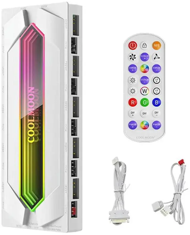 Alt view image 3 of 3 - JAENFONG ARGB and PWM HUB PWM Fan Hub Splitter with Remote SATA Power Supply Cable Fan Hub Splitter 5V/3PIN ARGB Case Fan Hub for PC Case