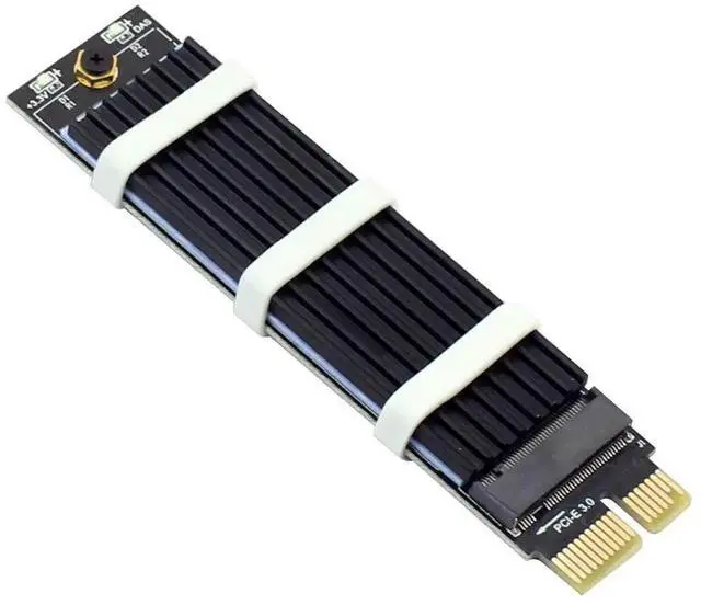 Alt view image 3 of 7 - JAENFONG PCI-E PCI Express 3.0 X1 to M.2 M Key Interface NVMe SSD PCIE M.2 Riser Card Adapter Heatsink SSD 2230 2242 2260 2280 Full Speed (with Black Heatsink)