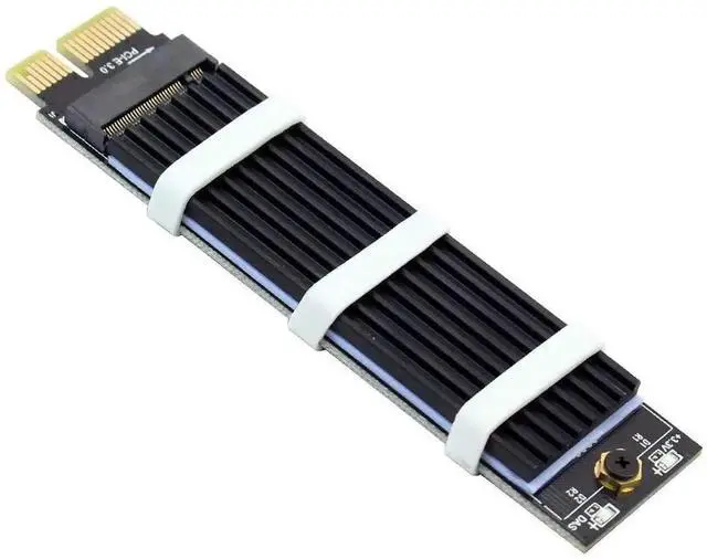 Alt view image 5 of 7 - JAENFONG PCI-E PCI Express 3.0 X1 to M.2 M Key Interface NVMe SSD PCIE M.2 Riser Card Adapter Heatsink SSD 2230 2242 2260 2280 Full Speed (with Black Heatsink)