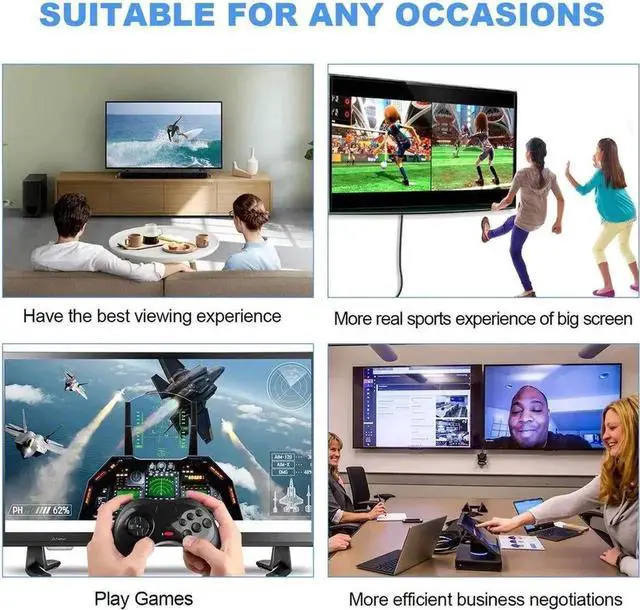 Alt view image 4 of 7 - JAENFONG 3.3FT DP 1.4 Optical Fiber Cable Displayport 1.4 8K@60Hz 4K 144Hz 32.4Gbps for HDTV Projector RTX 3070 3080