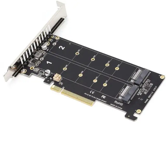 Alt view image 7 of 7 - JAENFONG M.2 NVME SSD M Key to PCIE X8 Adapter Card, PCIE to NVME Drive Expansion Card, 32Gbps SSD PCIE 3.0/4.0 Adapter for Desktop PC, PCI E Full Channel Full Speed(ph45)