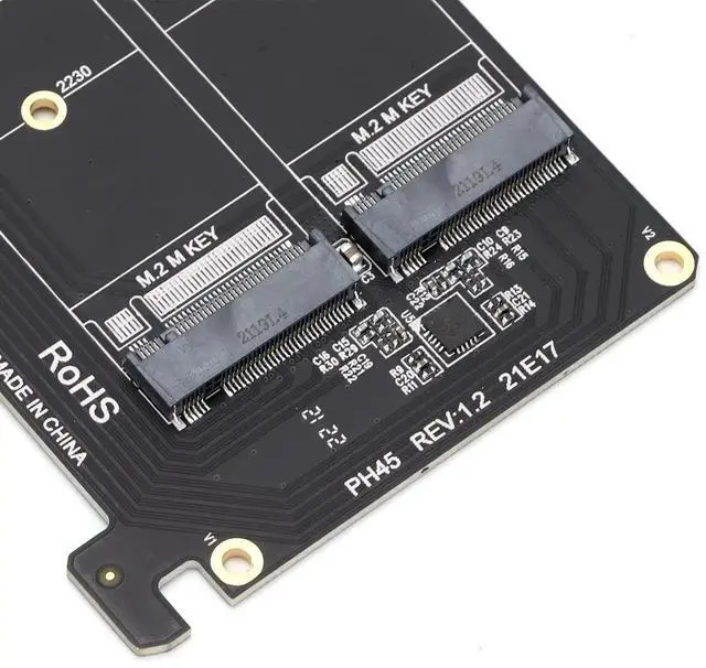 Alt view image 2 of 7 - JAENFONG M.2 NVME SSD M Key to PCIE X8 Adapter Card, PCIE to NVME Drive Expansion Card, 32Gbps SSD PCIE 3.0/4.0 Adapter for Desktop PC, PCI E Full Channel Full Speed(ph45)