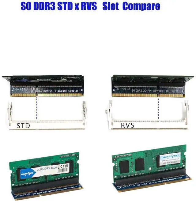 Alt view image 2 of 5 - JAENFONG SO-DIMM 204PIN DDR3 memory Test Protection Adapter TN4413/TN4412 for RVS/STD 204Pin Slot Notebook PC (RVS)
