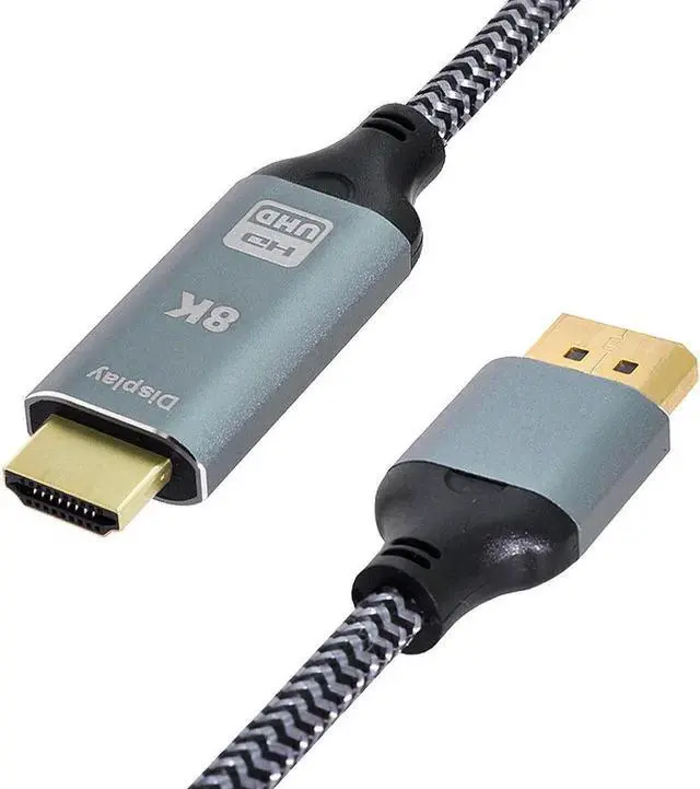 Alt view image 4 of 4 - JAENFONG DP DisplayPort 1.4 Male Source to HDTV 2.0 Male Output Display 8K UHD 4K DP to HDTV Male Cable 1.8m / 6ft