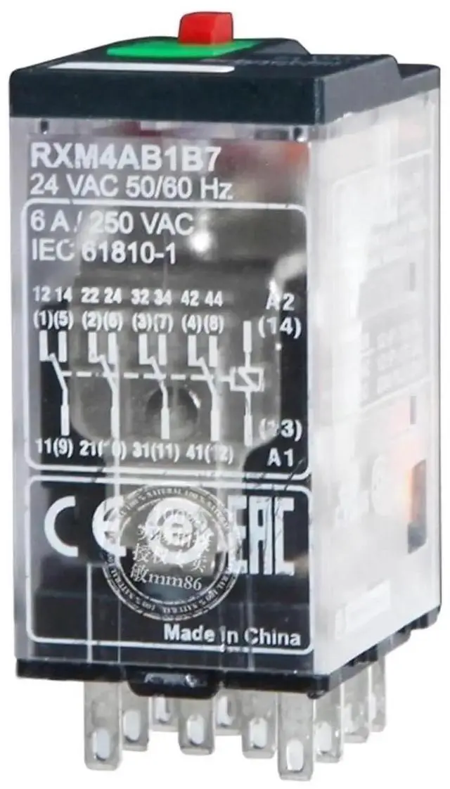 Main image of 5PCS RXM Miniature relays Without LED RXM4AB1B7 RXM4AB1E7 RXM4AB1F7 RXM4AB1P7 RXM4AB1U7 4CO-6A(RXM4AB1B7 AC 24V)